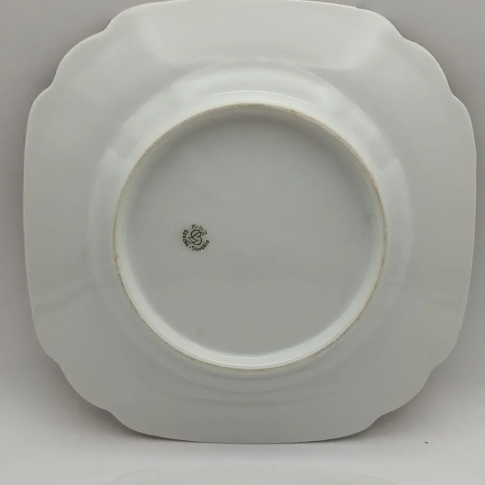 Vintage Gebruder Benedikt Floral Salad Plate Made in Czechoslovakia Rare